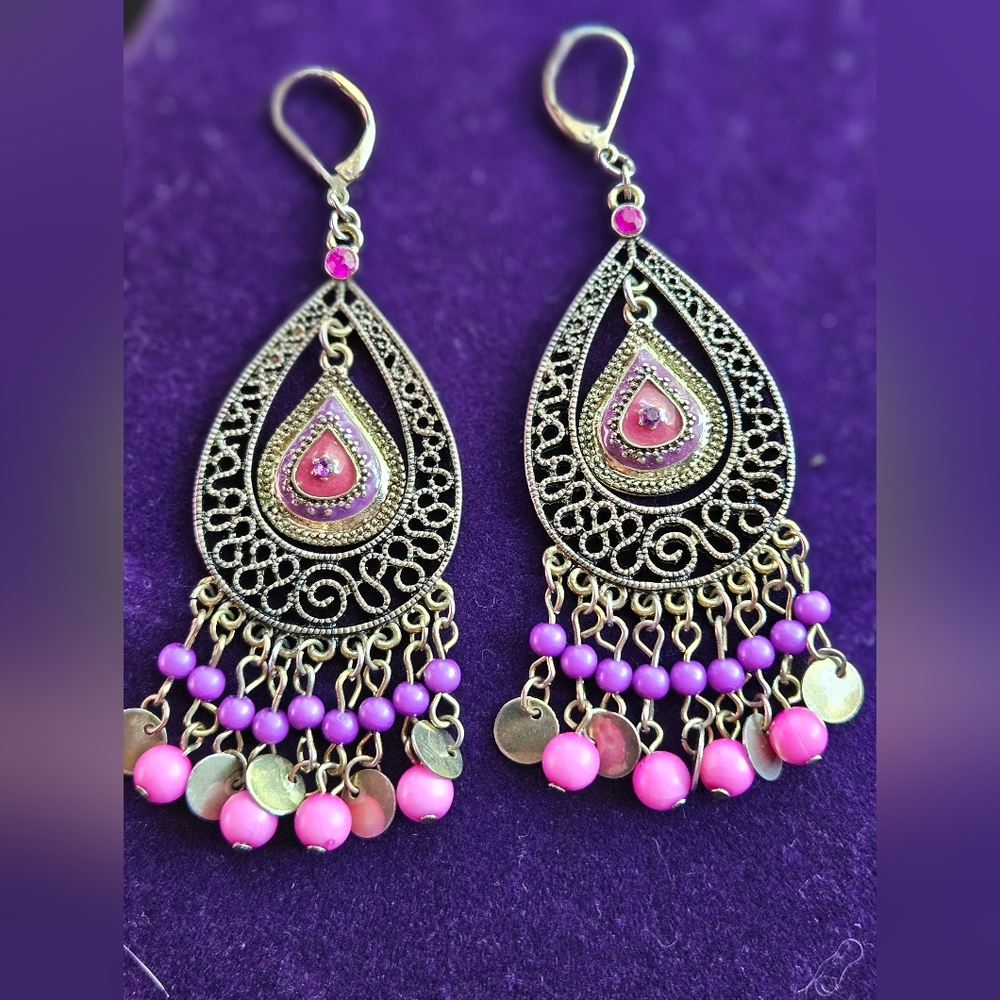 Cute purple dangle earrings